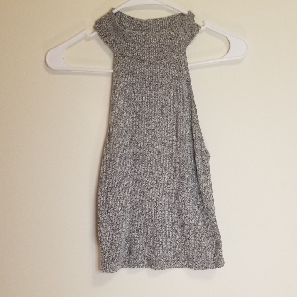 Grey halter crop top